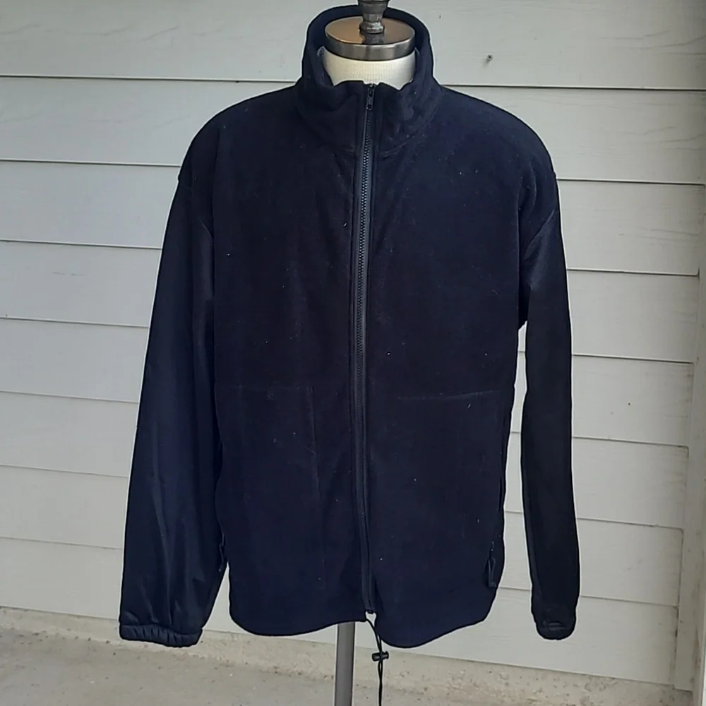 AJ SHOP Custom Made GORE TEX Black Fleece Polyester Mens Sz XL Full Zip Jacket